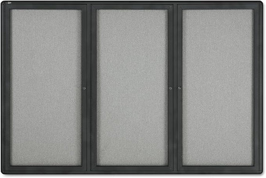 Quartet 2367L Bulletin Board, Fabric,3 Dr, w/Hanging Kit,6-Ft x4-Ft, GPHT Frame