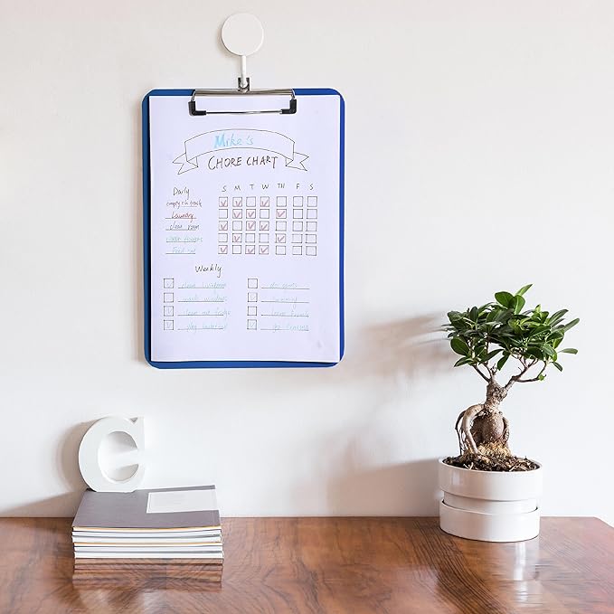 Mr. Pen- Plastic Clipboard, 12.5” x 9”, Navy Blue, Clipboard Plastic, Low-Profile Metal Clip with Retractable Hanging Hole