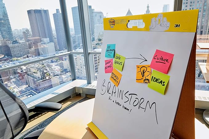 Post-it Super Sticky Tabletop Easel Pad, Great for Virtual Teachers and Students, 20 x 23 Inches, 20 Sheets/Pad, 1 Pad (563R), Portable White Premium Self Stick Flip Chart Paper, Built-in Easel Stand