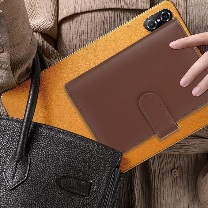 NICOOTHBudget Binder Cash Envelopes A6 Money Saving Binder with Zipper envelopes (Brown)