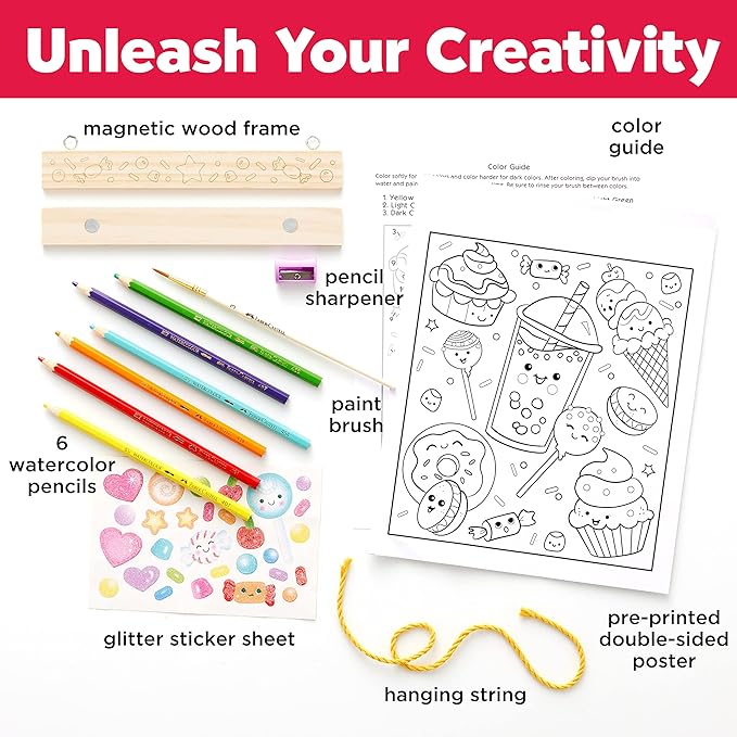 Faber-Castell Paint by Number Sweets - Kids Watercolor Paint by Number Craft (Ages 6+)