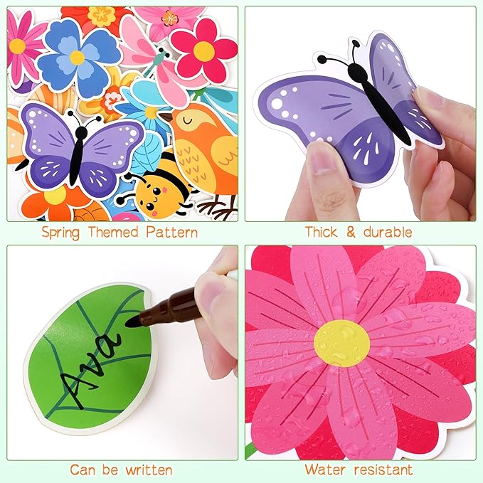 Aneco Spring Bulletin Board Decorations with 3D Paper Flowers Classroom Tree Border Trim We are Blooming Classroom Decoration Cutouts for School Home Wall Decor Supplies