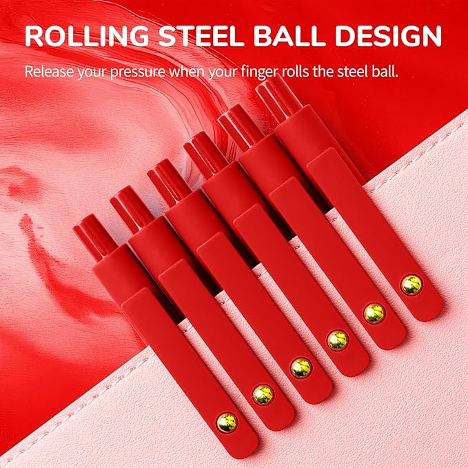 Red Pens, 6 Pcs Red Ink Pens Fine Point Smooth Writing Pens, 0.5mm Colored Ink Gel Pens for Journaling Note Taking, School Supplies Gifts for Women (6 Pcs Gold Red - Red Ink)