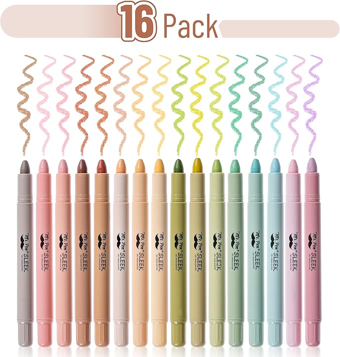 Mr. Pen- Gel Highlighter Set, 16 Pack, Assorted Colors, Bible Highlighters No Bleed Gift Set, No Bleed Highlighters