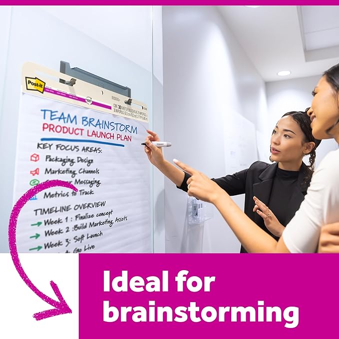 Post-it Super Sticky Wall Easel Mounting System, 15 in Wide x 3.25 in Tall x 1.25 in Deep, Smoke Grey, 2/Pack, Great for Virtual Teachers and Students (EH559-2PK)