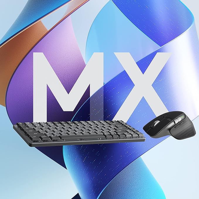 Logitech MX Mechanical Mini TKL Illuminated Wireless Keyboard, Clicky, and MX Master 3S Performance Wireless Bluetooth Mouse Bundle, macOS, Windows, Linux, iOS, Android