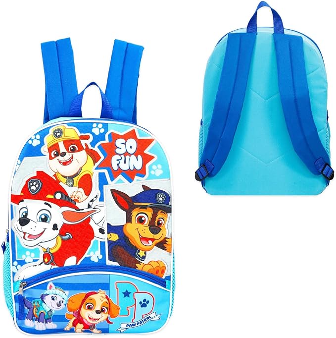 Paw Patrol Backpack and Lunch Bag Set - Bundle with 16" Backpack, Lunch Box, Stickers, Water Bottle, More | Paw Patrol School Bag for Boys, Girls, Kids