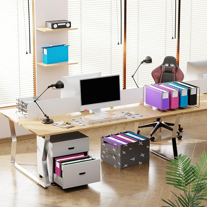 Plastic Hanging File Pockets Legal Size,Expandable Large Hang Folder with Tabs,Heavy Duty 3" Expansion Accordian Pocket File,6 Pack Reinforced Colored Filing Cabinet Folders for Medical Charts