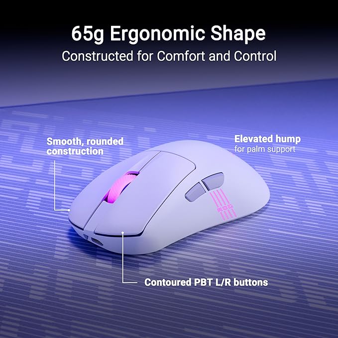 ASUS ROG Keris II Origin Wireless Gaming Mouse – Right-Handed Ergonomic, 65g, Tri-Mode Connectivity, 42K DPI, up to 127Hr Battery, Web-Based Configuration, PC/Mac Support
