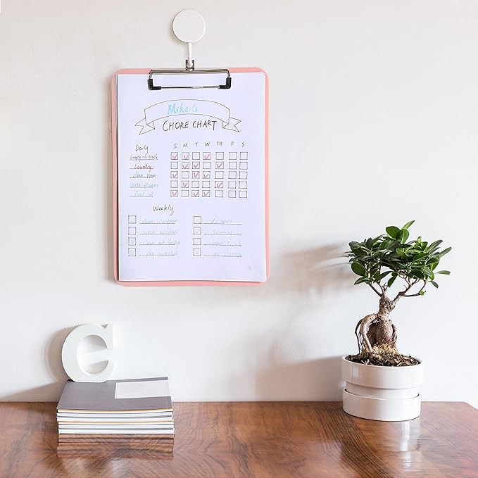 Mr. Pen- Plastic Clipboard, 12.5” x 9”, Pastel Orange, Clipboard Plastic, Low-Profile Metal Clip with Retractable Hanging Hole