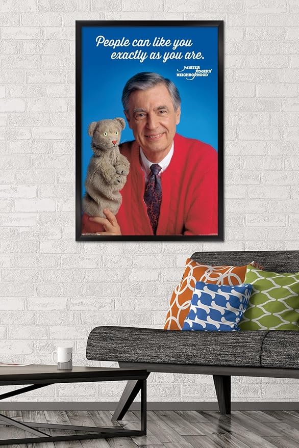 Trends International Mister Rogers - As You Are Wall Poster, 22.375" x 34", Black Framed Version