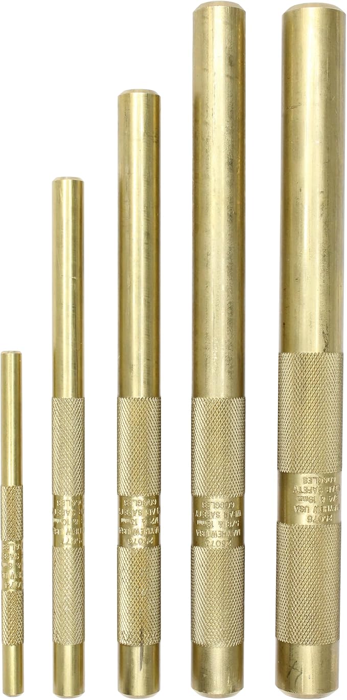Mayhew Tools 67003 Brass Drift Punch, 5-Piece Set