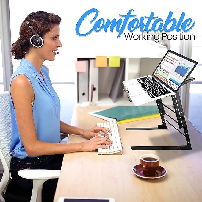 Pyle Portable Dual Laptop Stand with Adjustable Height & Anti-Slip Prongs for DJ Equipment (PLPTS38) + Universal Laptop Device Stand (PLPTS3)