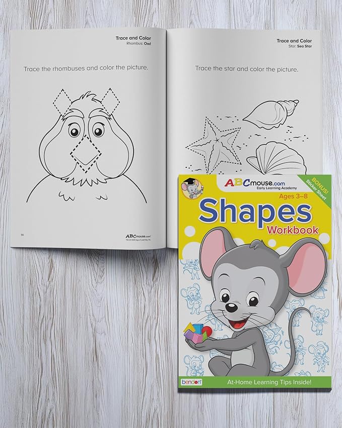 ABCmouse Learning Kit: Numbers and Shapes – 2 Workbooks, Reward Stickers, Jumbo Crayons & Carry Case, Perfect for Early Reading, Writing, and Literacy Development Ages 3+