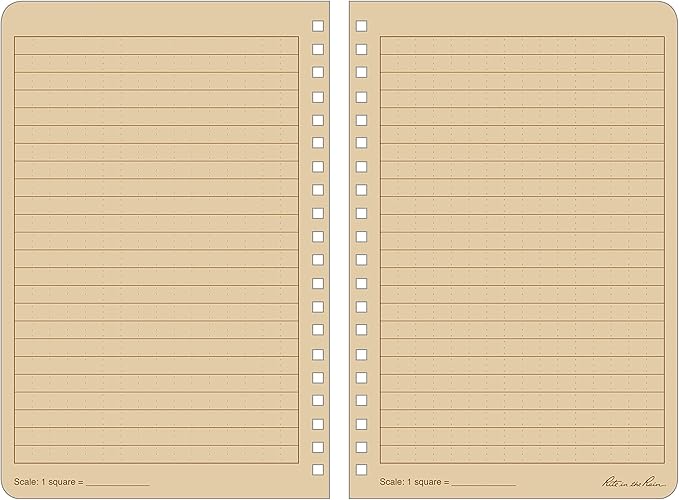 Rite in the Rain Weatherproof Side Spiral Notebook, 4.625" x 7", Brown Cover, Universal Pattern, 3 Pack (No. 473L3)