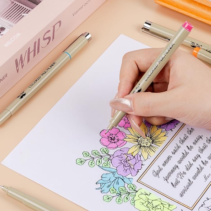 Mr. Pen- Drawing Pens for Artists, 0.45mm, 8 Pack, Colorful Artist Pens, Micro Pens for Drawing, Ink Pens for Drawing, Sketch Pens, Micro Pen, Fineliner Pens, Bible Journaling Pens, Fine Point
