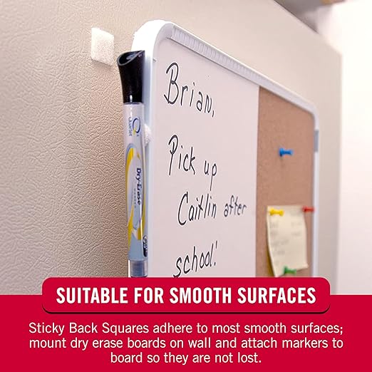 VELCRO Brand Mounting Squares | Square Dots with Adhesive, 7/8" White | Sticky Back Hook and Loop for Teacher Supplies, Office Organization (30705) (Pack of 2400)