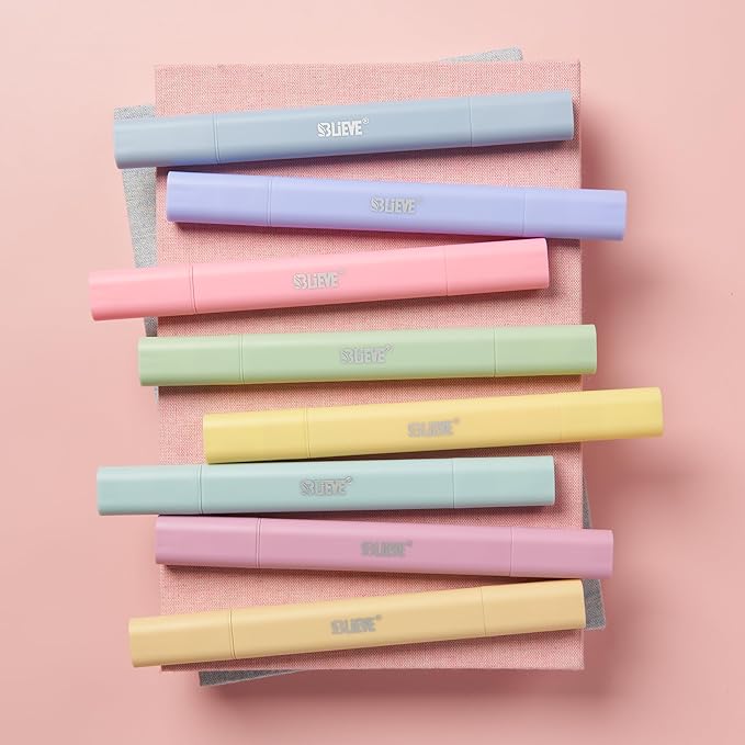 BLIEVE- Aesthetic Bible Highlighters No Bleed Through Assorted Colors, Cute Highlighter Dual Tip For Journaling Supplies And Accessories, Bible Highlighters And Pens No Bleed (CANDY)