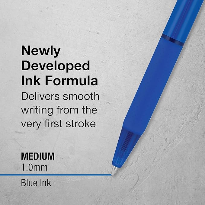 Pilot BP-1RT Advanced Ink, Retractable Ballpoint Blue Ink Pens, Medium Point, Dozen Box, 1mm