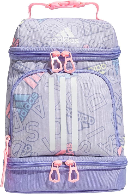 adidas Excel Insulated Lunch Bag, Cooler with Zipper, Pocket for Ice Pack, and Clip, Temperature Control Insulation