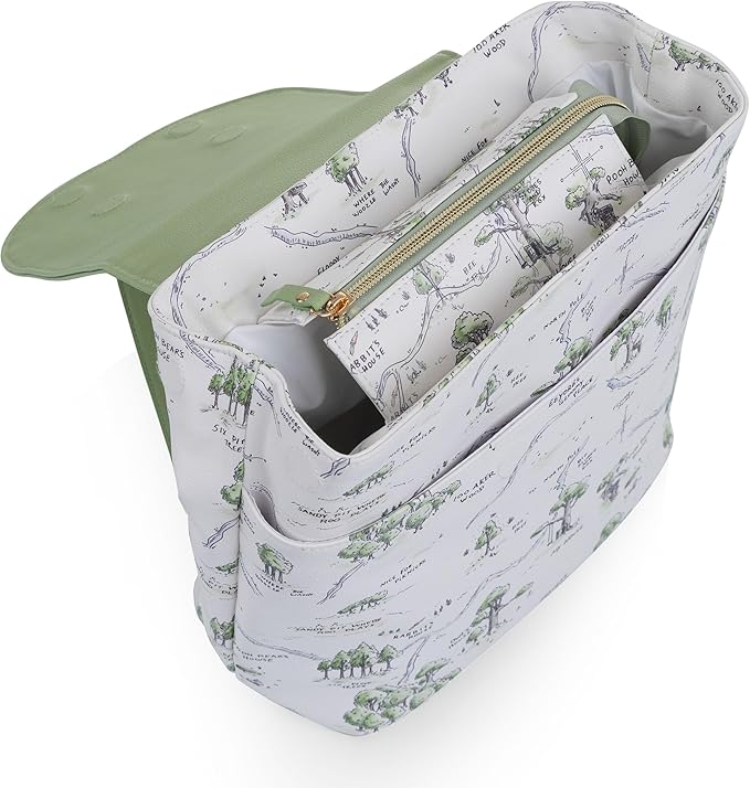 PICNIC TIME Disney Winnie the Pooh Downtown Mini Cooler Backpack, Insulated Lunch Bag, Stylish Beach Bag Soft Cooler, (White)