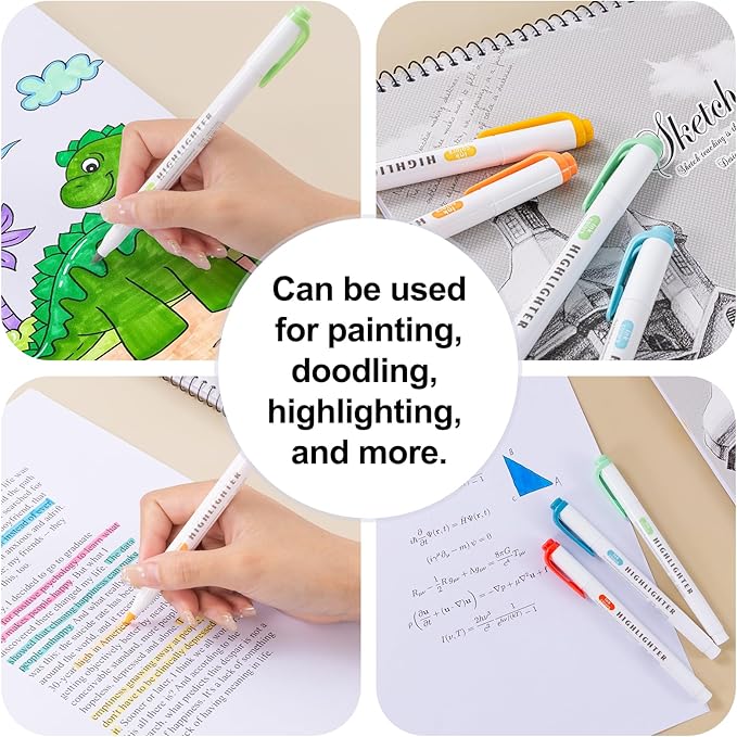 ZWlOT 30 Count Dual-Tip Highlighter Marker Set, Highlighters Assorted Colors, Quick-Drying Dual-Tip Fine-Point Highlighter Pen, Non-Bleeding Ink, Ideal for Bible Journals, Books and Notes (30 colors)