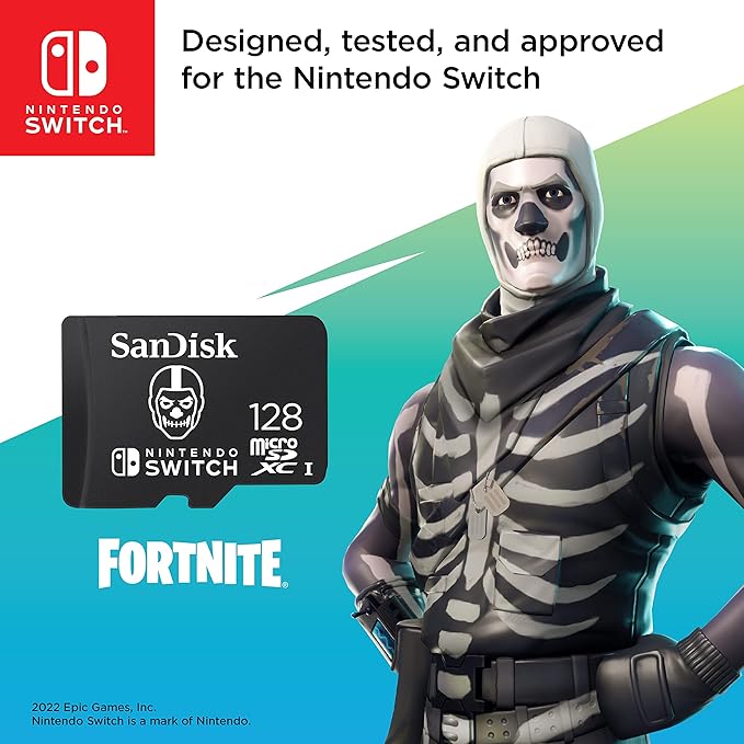 SanDisk 128GB microSDXC Card Licensed for Nintendo Switch, Fortnite Edition - SDSQXAO-128G-GN6ZG