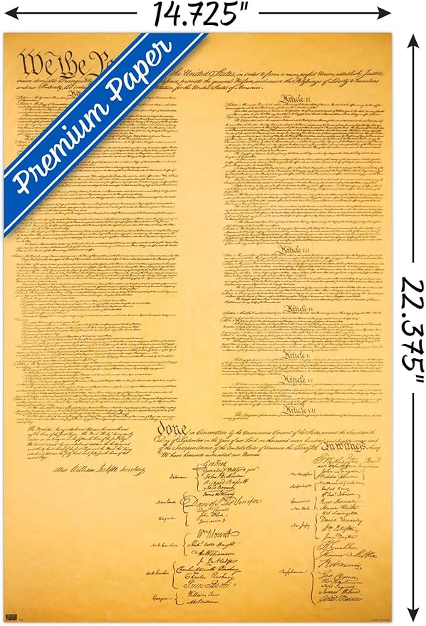 Trends International The Constitution Wall Poster, 14.725" x 22.375", Premium Unframed Version