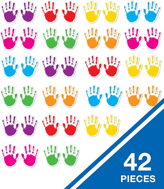 Carson Dellosa Colorful Helping Hands Bulletin Board Cutouts, Colorful Decor for Bulletin Board Decorations, Cubby, Chalkboard, Locker Decorations, Crafts, and Classroom Decor (42 pc)