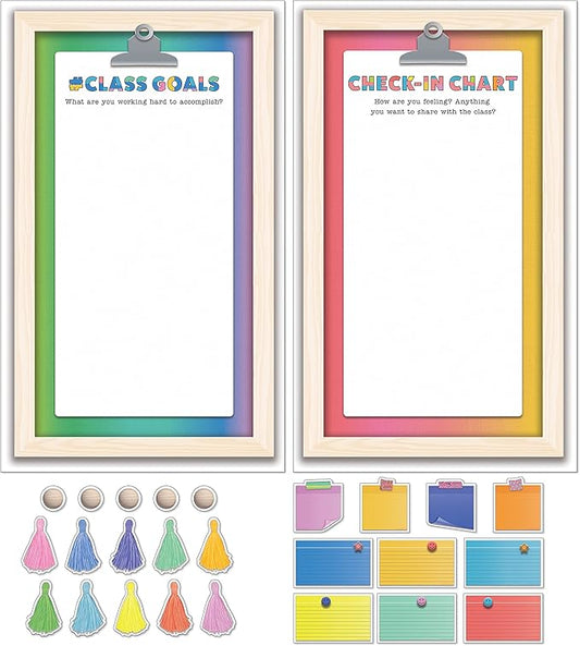Carson Dellosa Creatively Inspired 106PC Calming Corner and Growth Mindset Bulletin Board Set, Class Goals, Feelings Chart, Boho Classroom Decor, Calm Down Social Emotional Learning Teacher Supplies