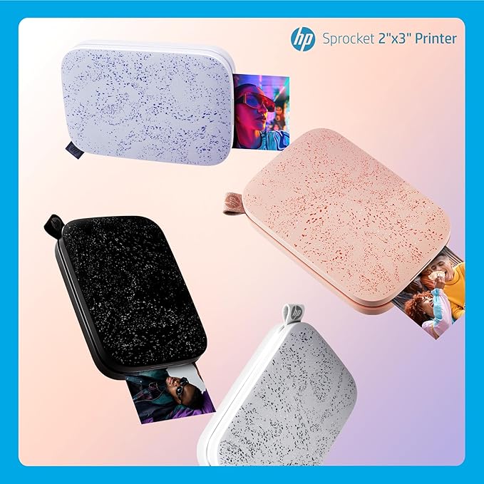 HP Sprocket Portable 2x3 Instant Photo Printer (Blush Pink) Print Pictures on Zink Sticky-Backed Paper from Your iOS & Android Device.