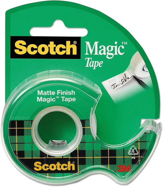 Magic Office Tape with Refillable Dispenser, 3/4" x 8 Yards, Clear