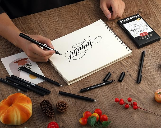 Calligraphy Pens,8 Size Calligraphy Pens for Writing,Brush Pens Calligraphy Set for Beginners, Hand Lettering Pens