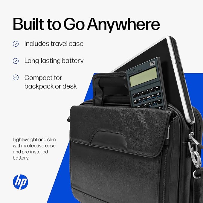 HP 17bII+ Financial Calculator – 250+ Professional Functions for Business, Finance & Accounting – RPN, Algebraic Entry, College Math Solver, 2-Line Display, 28KB Memory – Includes Case, Cleaning Cloth