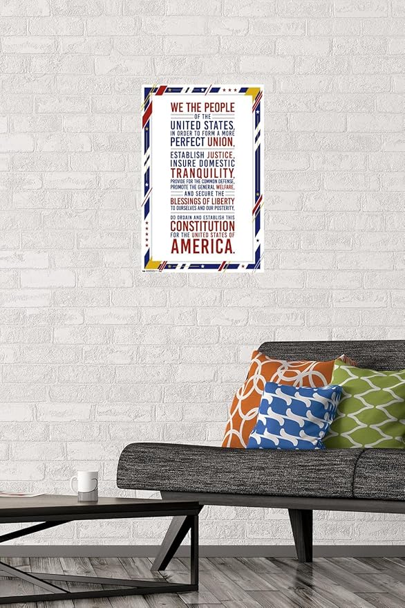 Trends International The United States Of America - Constitution Preamble Wall Poster, 14.725" x 22.375", Premium Unframed Version