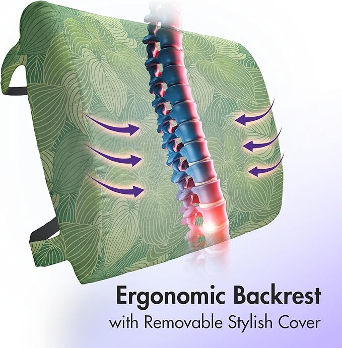 Ambesonne Green Lumbar Back Support Pillow, Abstract Hosta Plants Forest Growth Leaves Ecology Jungle Theme, High Density Foam for Office Chairs Car Seats, 14" x 13", Fern Lime and Pale Green
