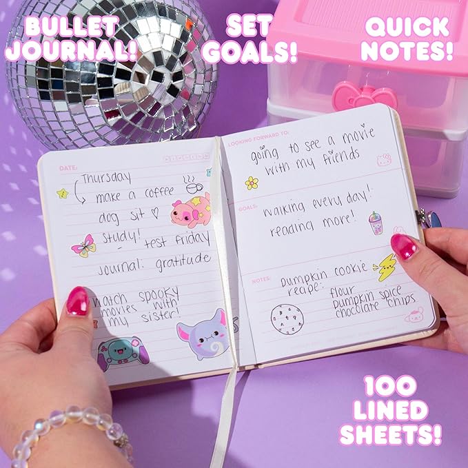 Hello Kitty Magnetic Journal, 100 Sheet Notebook with Magnetic Closure, School Supplies, Kawaii Stationary, Desk Accessories