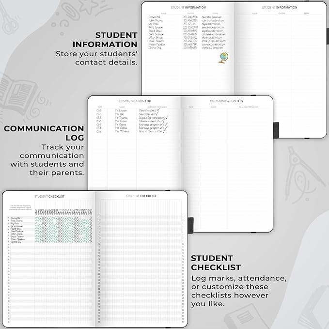 Clever Fox Teacher Planner – School Year Planner with Calendars & Lesson Plans – Book for Classroom & Homeschool Organization, A4 (Black)