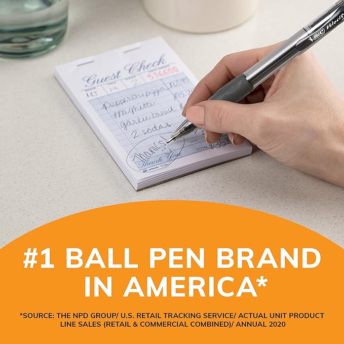 BIC Glide Bold Blue Ballpoint Pens, Bold Point (1.6mm), 36-Count Pack, Retractable Ballpoint Pens With Comfortable Full Grip