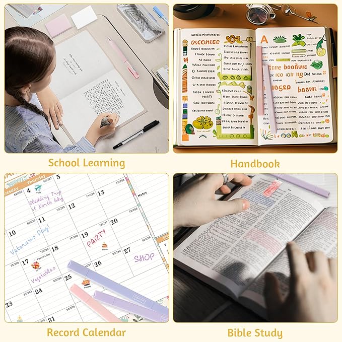 Bible Study Supplies, Journaling Kit Accessories with No Bleed Bible Highlighters, Permanent Markers, Colored Gel Pens, Index Tabs, Magnetic Bookmarks, Sticky Notes, Christian Gifts for Women