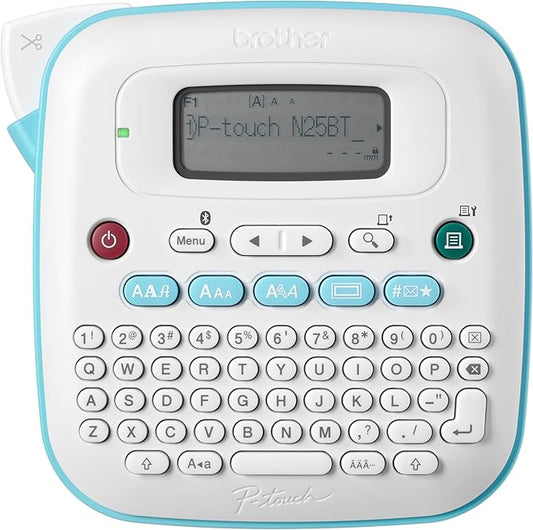 Brother P-Touch -N25BTV3 Personal Connected Label Maker, Bluetooth (Bundle), Design&Print2 app, Portable, Handheld, 3 Sample Label Tapes Included, Prints with Btag½â€ (12mm) Wide Tapes