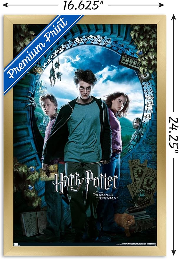 Trends International Harry Potter and the Prisoner of Azkaban - Sky One Sheet Wall Poster, 14.72" x 22.37", Gold Framed Version