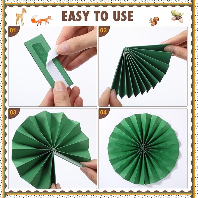 Pajean 62 Pcs Forest Animal Classroom Bulletin Board Decorations with 3D Paper Fans Inspirational Posters Cutouts Motivational Bulletin Board Positive Sayings for School Classroom Home Decorations