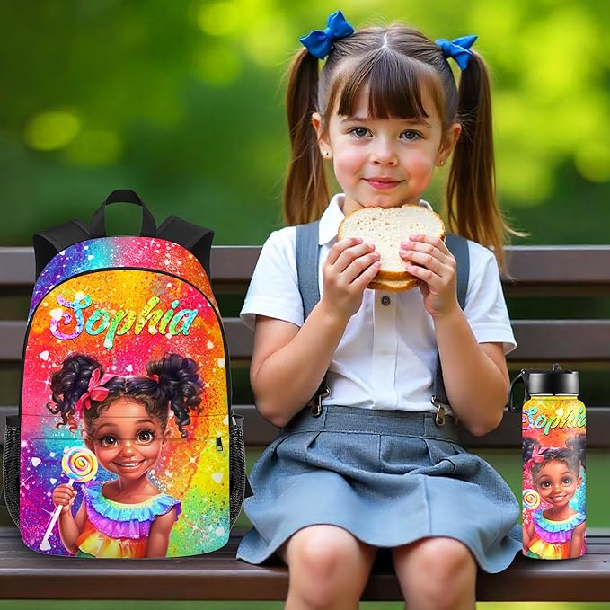 Custom Kids Backpack with Lunch Box Personalized Name School Bookbag for Girls Back to School Backpacks for Elementary Middle School Boys Design 06
