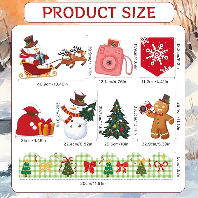 Christmas Bulletin Board Decorations - Christmas Selfies Photo Classroom Decorations Set Xmas Snowman Paper Cutouts Bulletin Board Decor School Chalkboard Office Wall Decor Supplies