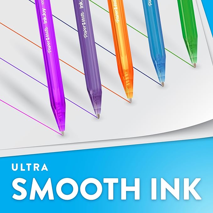 Paper Mate InkJoy 100RT Retractable Ballpoint Pens, Medium Point (1.0mm), Black, 20 Count