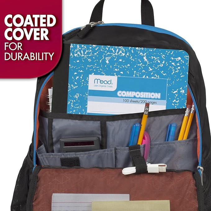 Mead Composition Notebook, Wide Ruled Paper, 7-1/2" x 9-3/4", 100 Sheets, Red Marble (09918AB5)