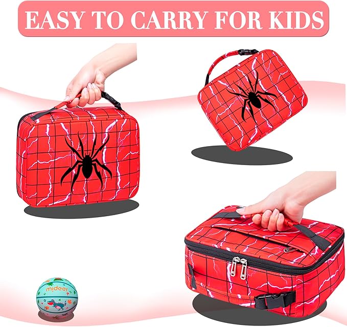 Insulated School Lunch Bag for Boys Lunch Box for Kids for 3 4 5 6 7 8 9 10 11 12 Toddler Reusable Freezable Small Cooler Bag for Back to School for Elementary Kindergarten Primary