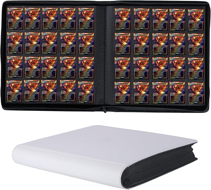 2000 Pockets Trading Card Binder, 20-Pocket Card Ablum Compatible with MTG,Sports Cards & Other Standard Size Trading Card (WHITE)