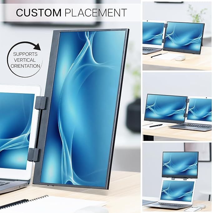 VIVO Portable Monitor Holder for Laptop Screen Extender, Fits Laptops up to 18.5 inches, Black, STAND-PM01A